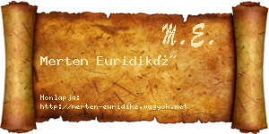 Merten Euridiké névjegykártya